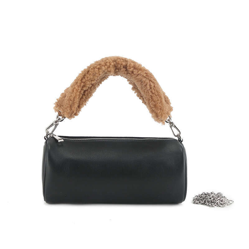 Handbag for Women Spring New High-End Chain Cylinder Simple Sheepskin Shoulder Mini Versatile Crossbody Bag