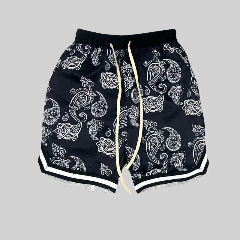 2023 Summer New Harajuku Men Shorts Bandana Pattern Fashion Hip Hop Mens Brand Short Pant Bottoms Elastic Wais Man Casual Pants X250528