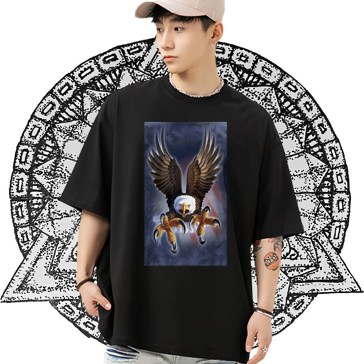 New Arrival T-Shirts 230g Cotton cool Anime Printing Street Clothes Breathable Short Sleeve Wholesale Men Tees Oversized 4XL