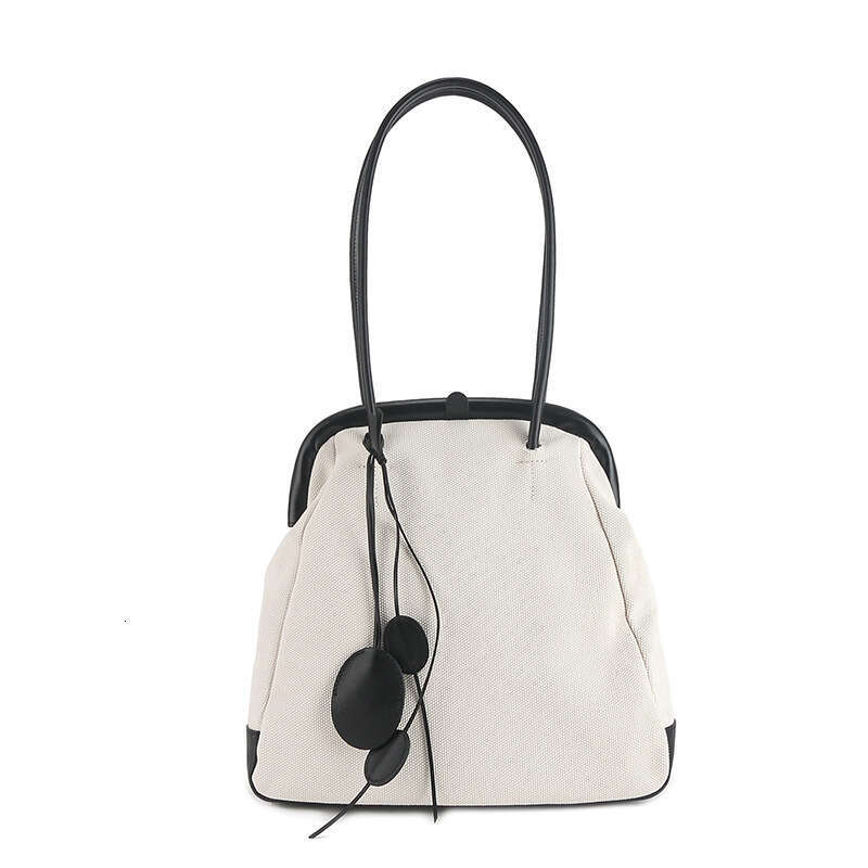 Genuine Leather Women's New Shell Niche Denim Patchwork Tree Gum Cowhide Shoulder High-end Simple Underarm Bag