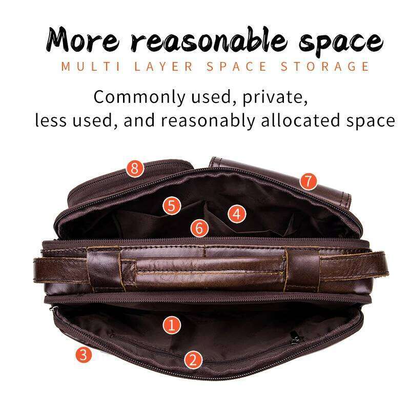 BULLCAPTAIN New Genuine Leather Crossbody Male Messenger Casual Business Briefcase Style Men Shoulder Bag