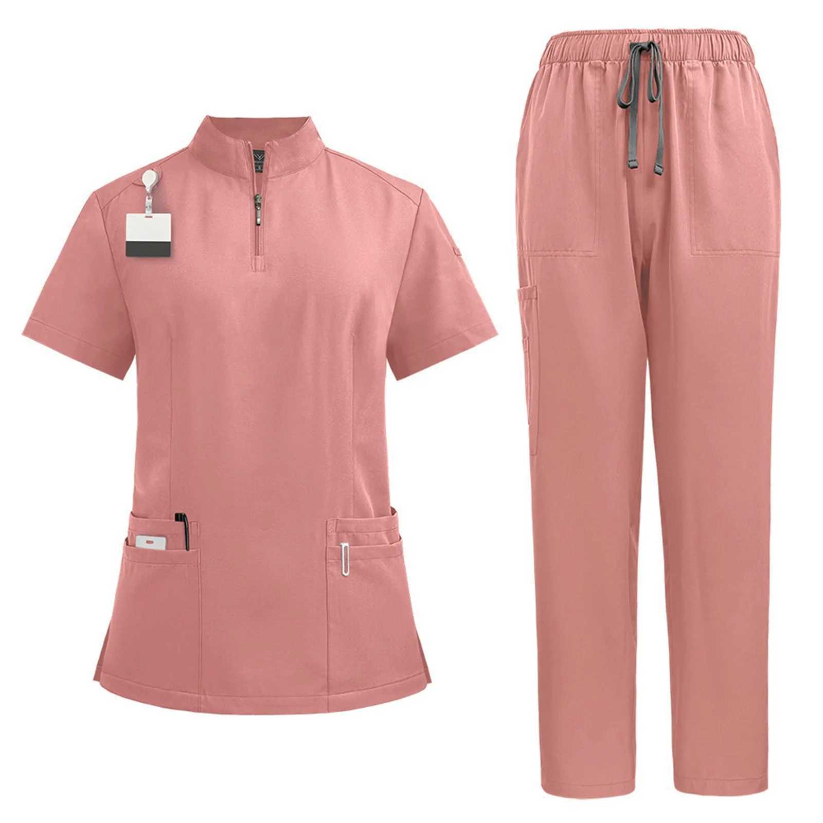 Unisex Scrub Set Beauty Sn Workwear Clinical Scrubs Top Pants Spa Doctor Nursing Clinical Suit uniformes quirrgicos mujer X250528