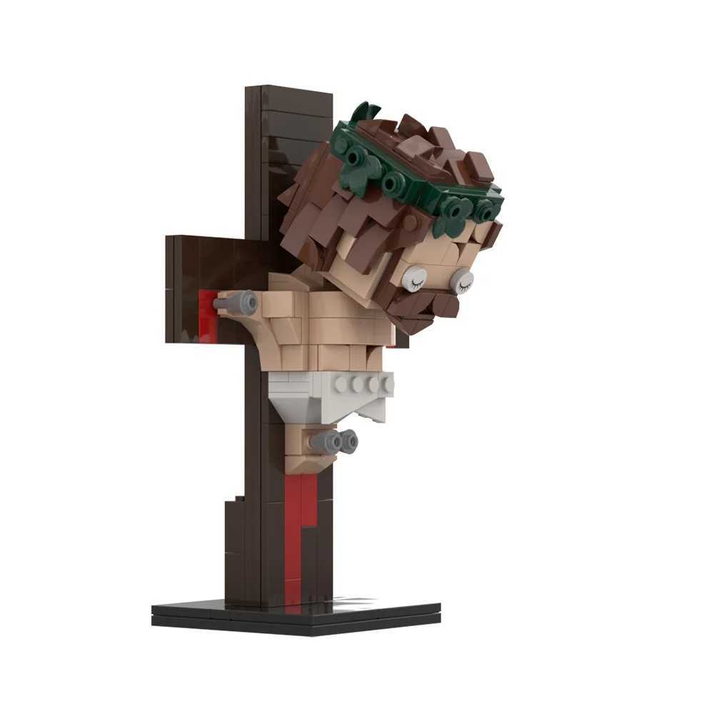 Gobricks MOC Christiani God Crucifixion of Building Block Model Jesus on the Cross Bricks Toys Kids Educational GiftsFree shipping