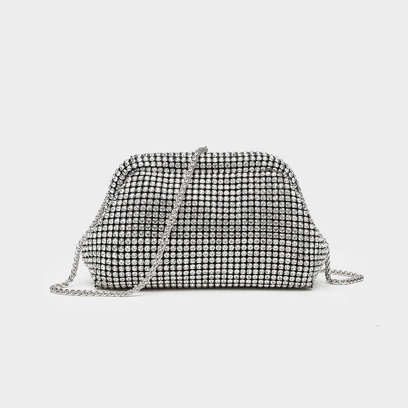 New Full Rhinestone Women's Inlaid Diamond Evening Shiny Handbag Clip Chain Shoulder Crossbody Bag