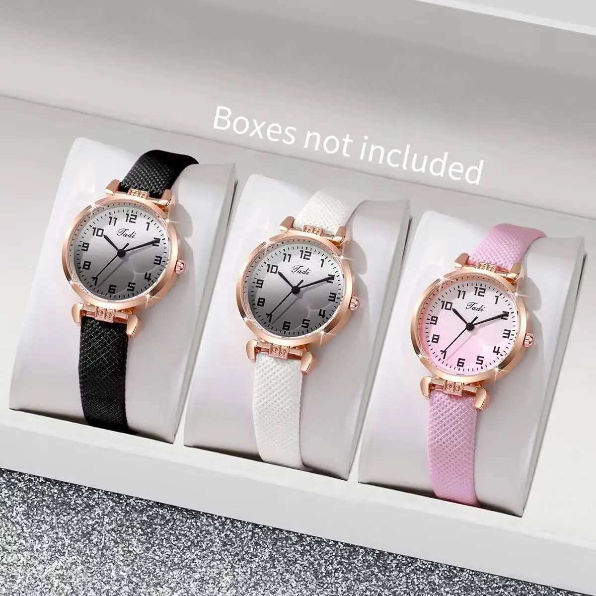 2/3/4/5/6PCS Fashion Women Multicolor Watches Set Simple Small Dial Leather Strap Quartz Watch For Ladies ClockWithout Box XJ250527