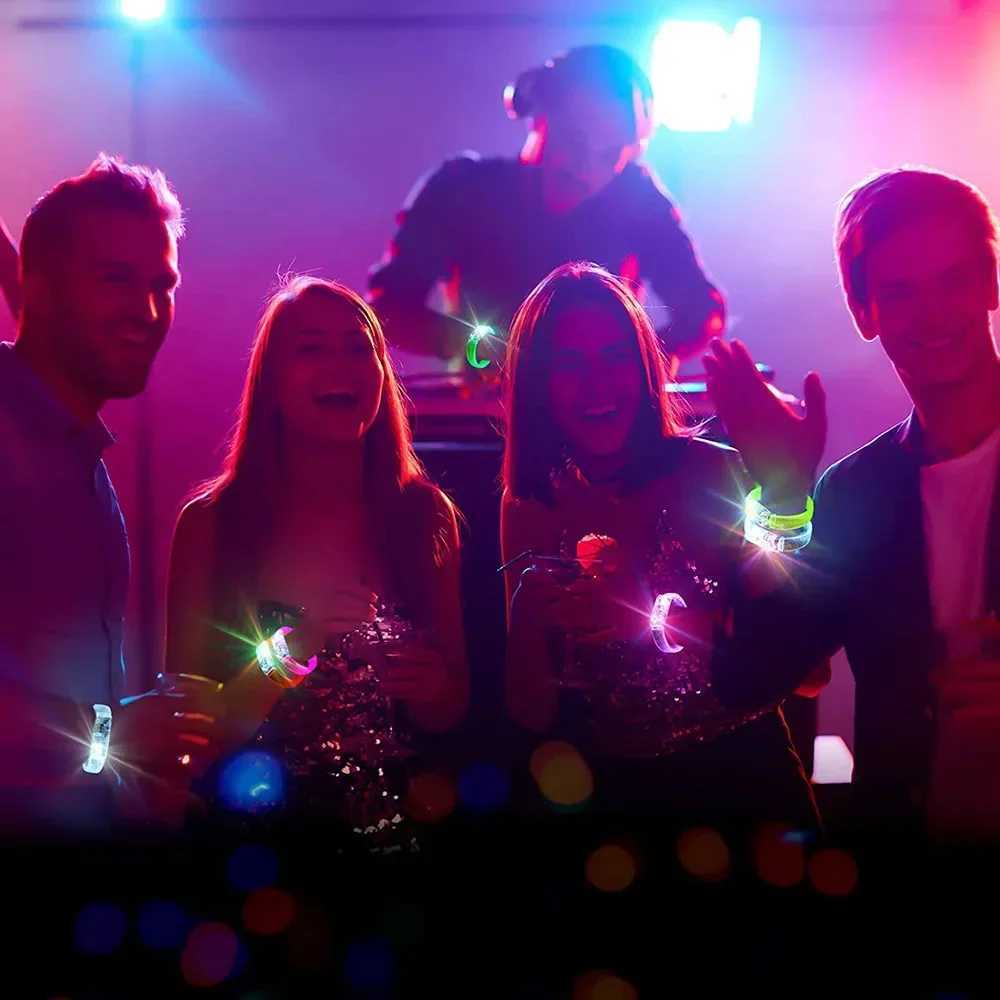 Multipack 10/20/30/40/50PCS LED Light Up Bracelets Glow in Dark Wristbands Reusable Party Favors for Raves Festivals W250528