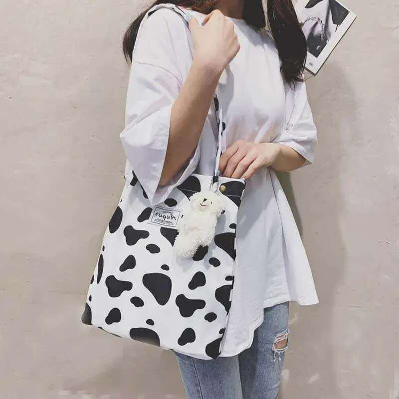 Casual Tote Butterfly Leopard Zebra Cow Print Shoulder Women Handbag Totes Ladies Cute Canvas New 2024 Shopping Bag
