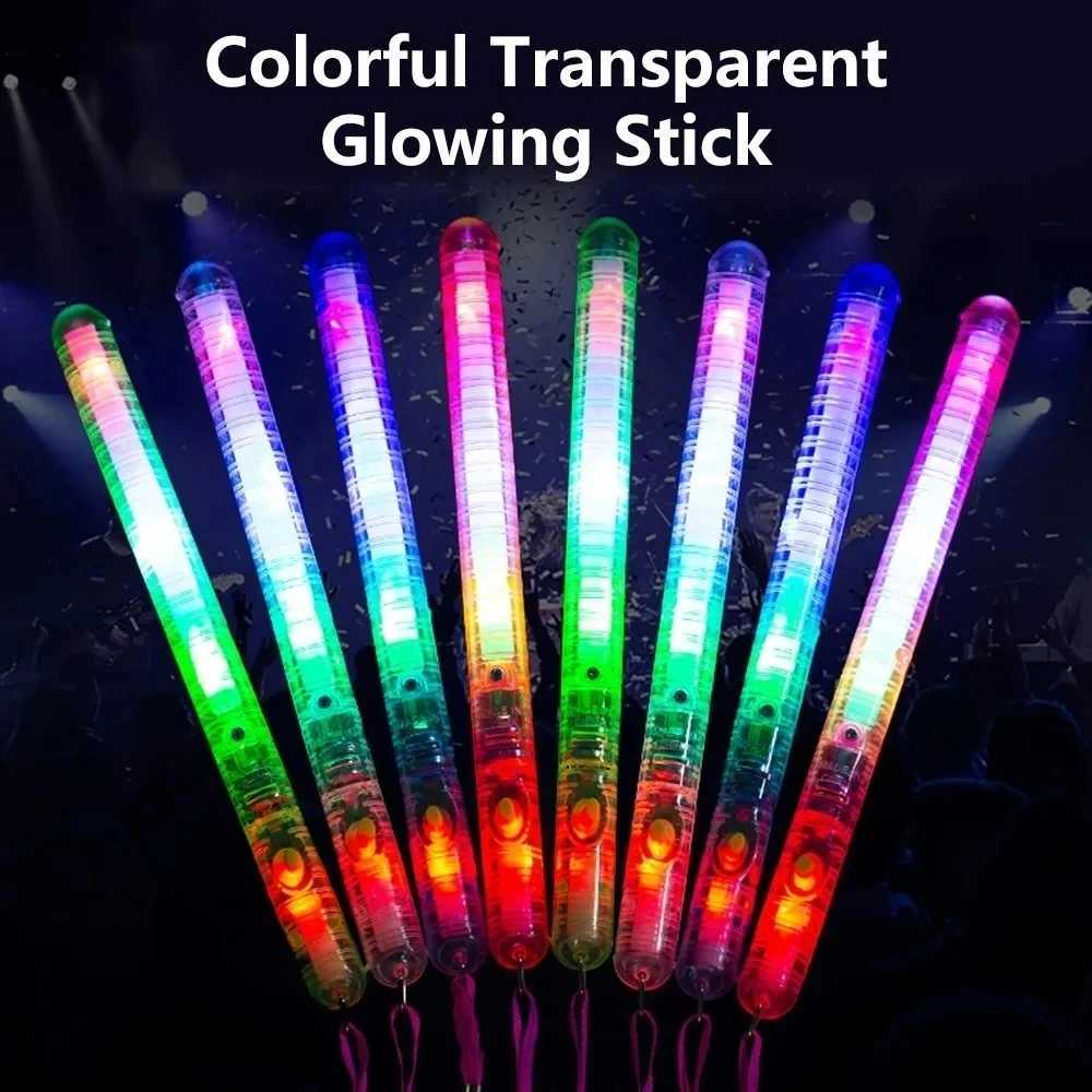 12/24/48Pcs Glow Fiber Wands Sticks LED Flashing Stick Light up Stick Colorful Fiber Optic Wands For Wedding Glow Party Favors W250528