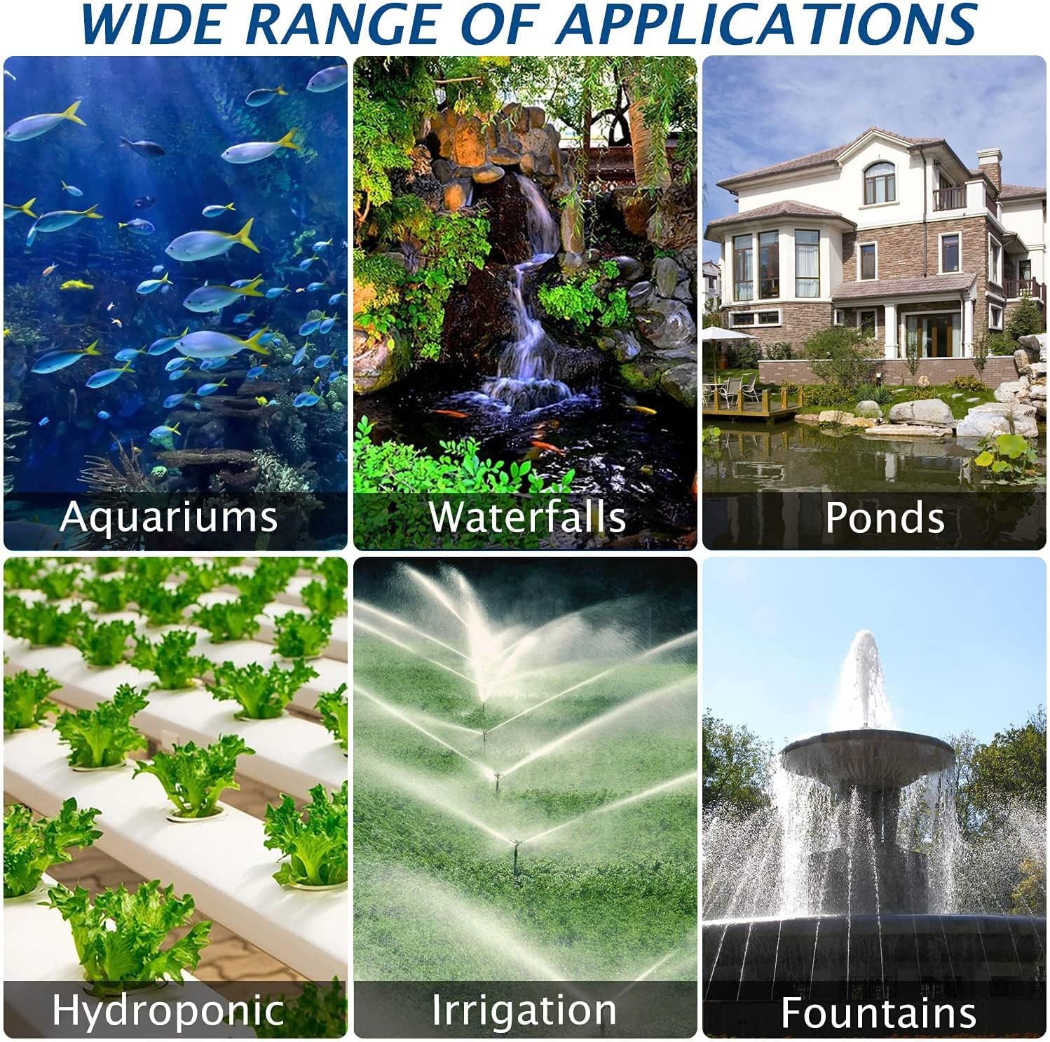 HSP2500N Submersible Water Pump With Fountain Jets - Pond Pump - Submersible Pump - Water Fountain Pump - Aquarium Pump (660GPH Turtle shell)