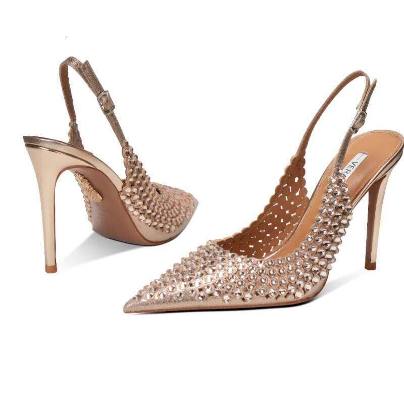 Dia high heels women in2025with a single button back strap,sexy wedding shoes for brides,slim heels,pointed toe sandals