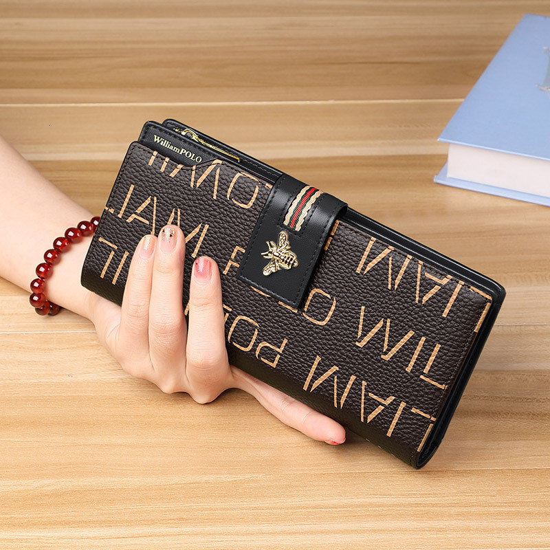 Free Shipping Designer Wallet Men's And Women's Genuine Leather Long Handbag High-quality And Versatile Multi Slot Card Bag ID Bag