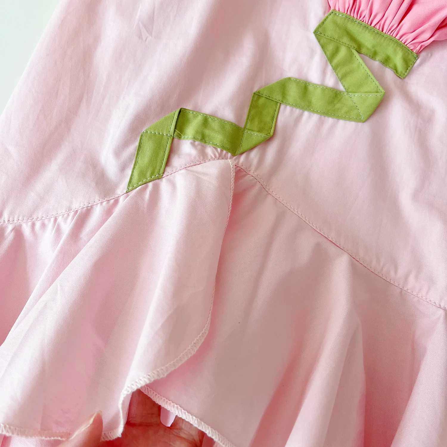 Girls Casual Dresses Rose Sleeveless Spliced Fishtail Dress Girls Clothes for 2 To 7 Years Kids Clothes Girls Dresses X250528