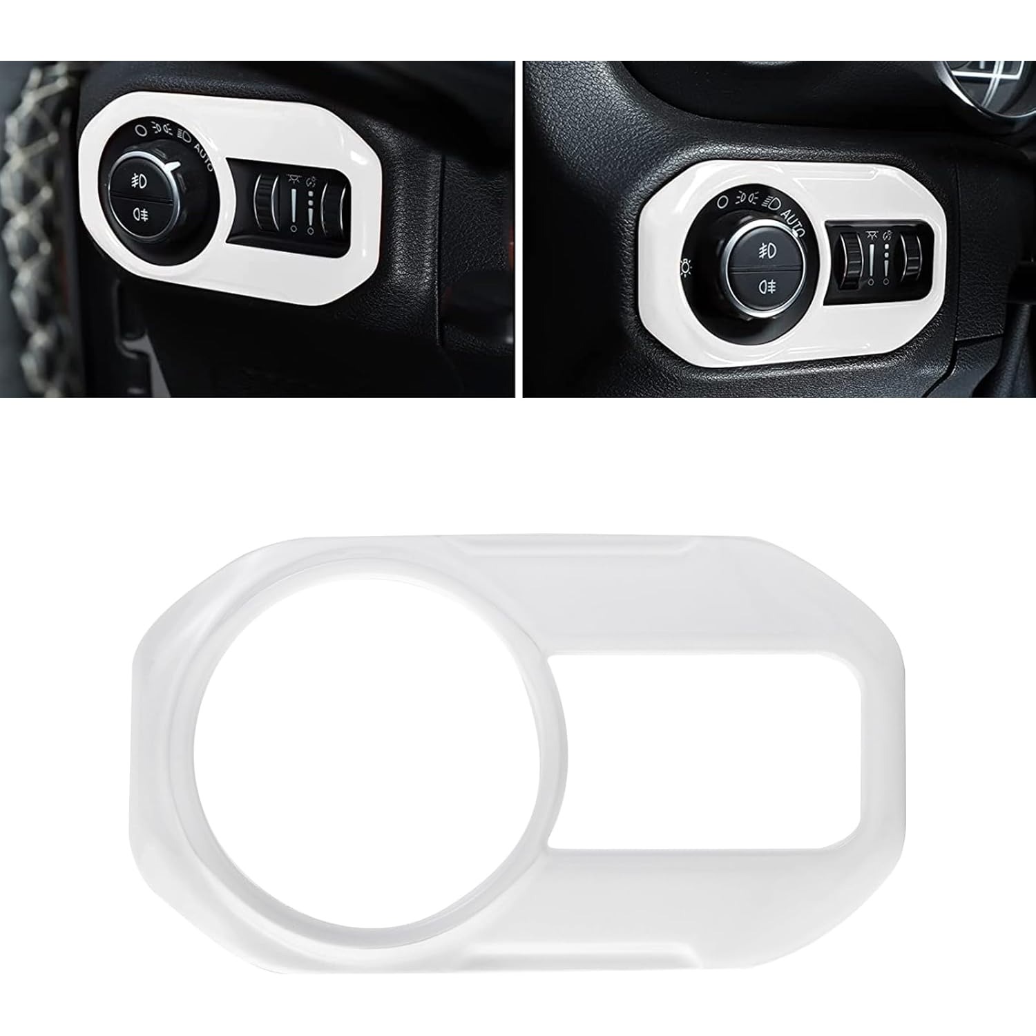 Car Headlight Lamp Switch Button Decoration Cover Trim Stickers for Jeep Wrangler JL 2018-2021, for Jeep Gladiator JT 2020-2021
