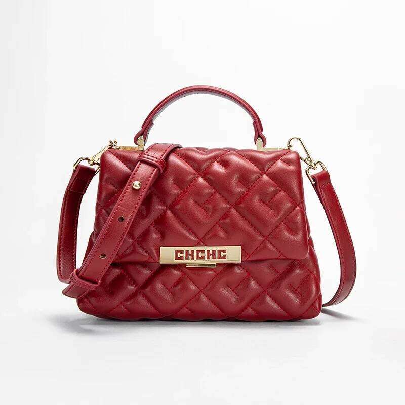 Fashionable Classic New 2024 Crossbody PU Material Solid Color Letter Element Women's Shoulder Bag
