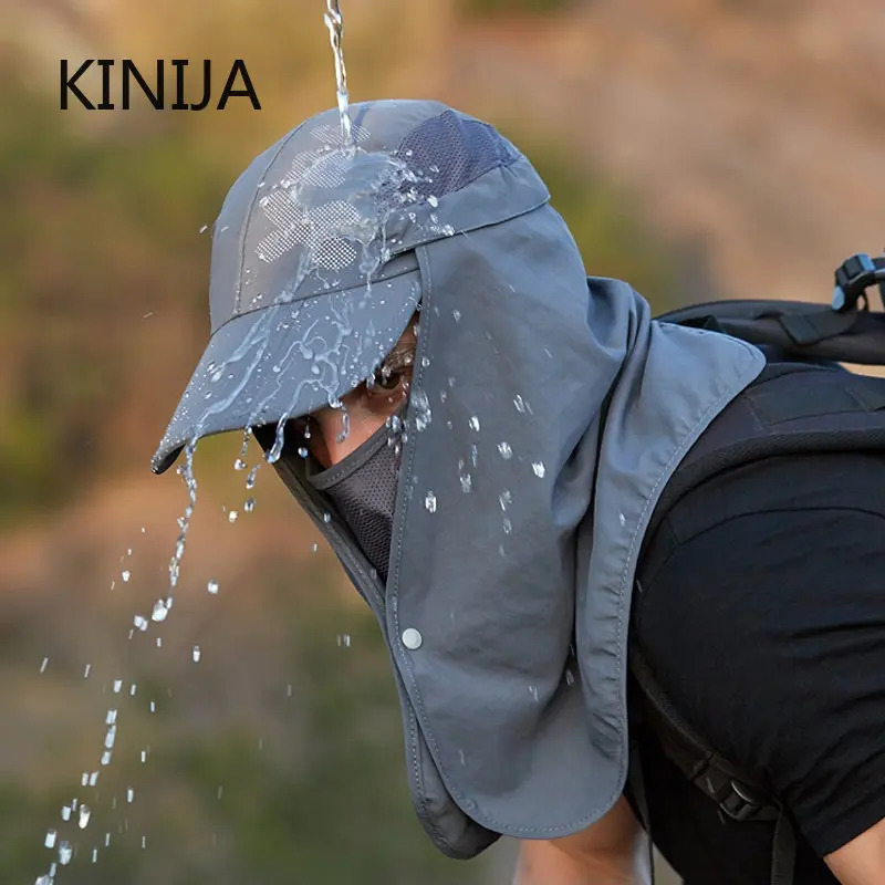 Foldable Quick Drying Waterproof 360° Visor Hat UV Protection Baseball Cap Men Shawl Sun Hats Women Dual Use Fishing Hiking Cap 250523