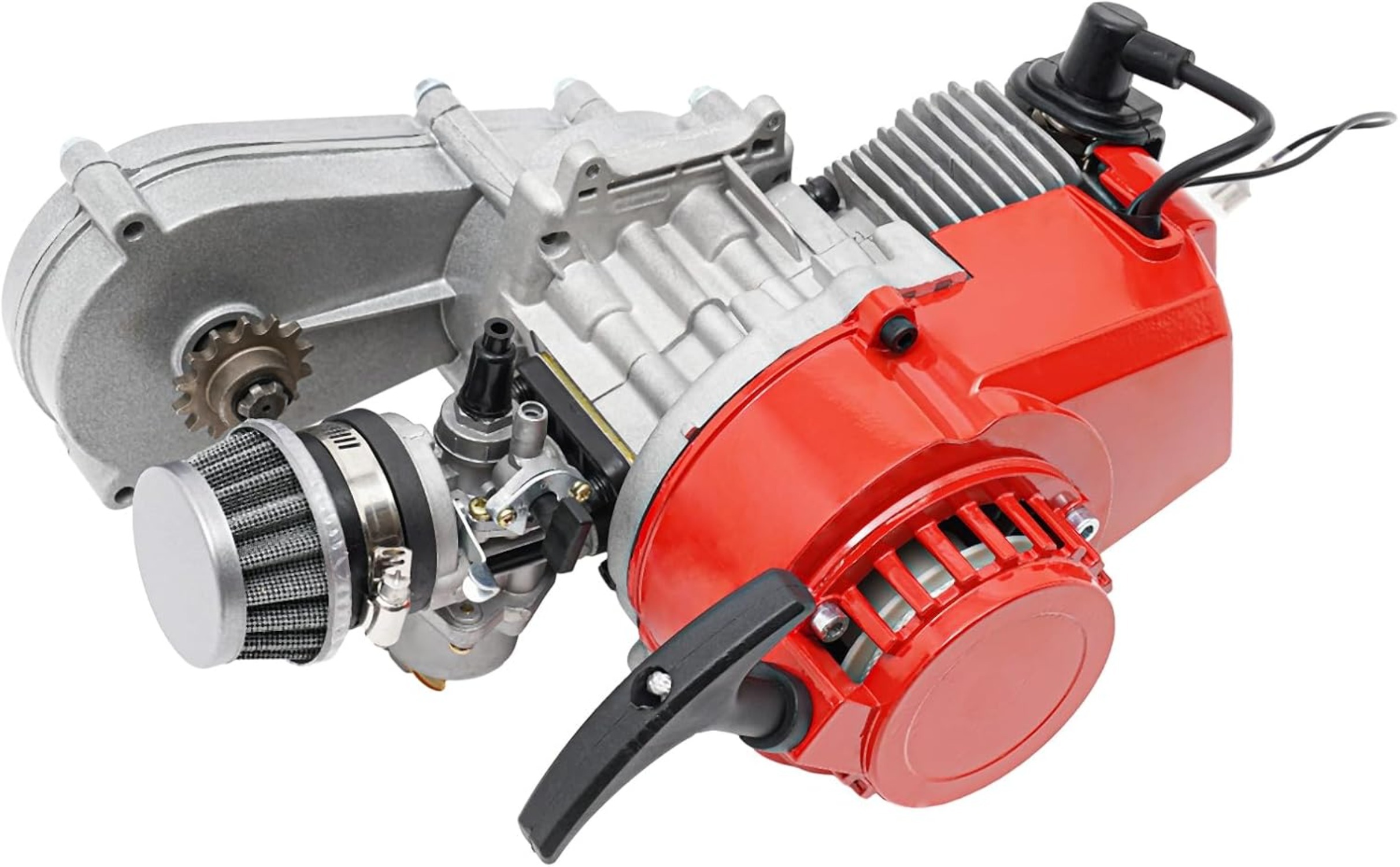 49cc 50cc 2 Stroke Racing Engine Motor, Gasoline Engine Single Cylinder Pull Rope Start Motor for Dirt Bike Pocket Bike ATV Scooters, Pocket Bike Engi