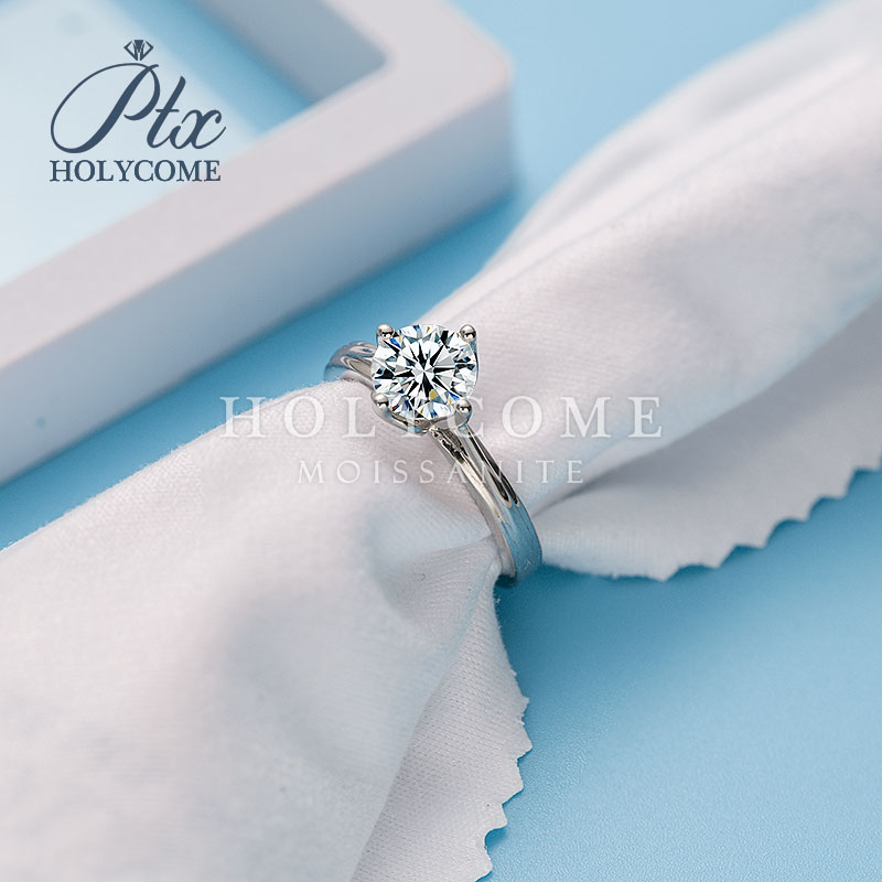 Engagement Wedding Moissanite Ring Charm Six Prong Lotus Design VVS 1CT Diamond Women 925 Sterling Silver D Color Moissanite Ring