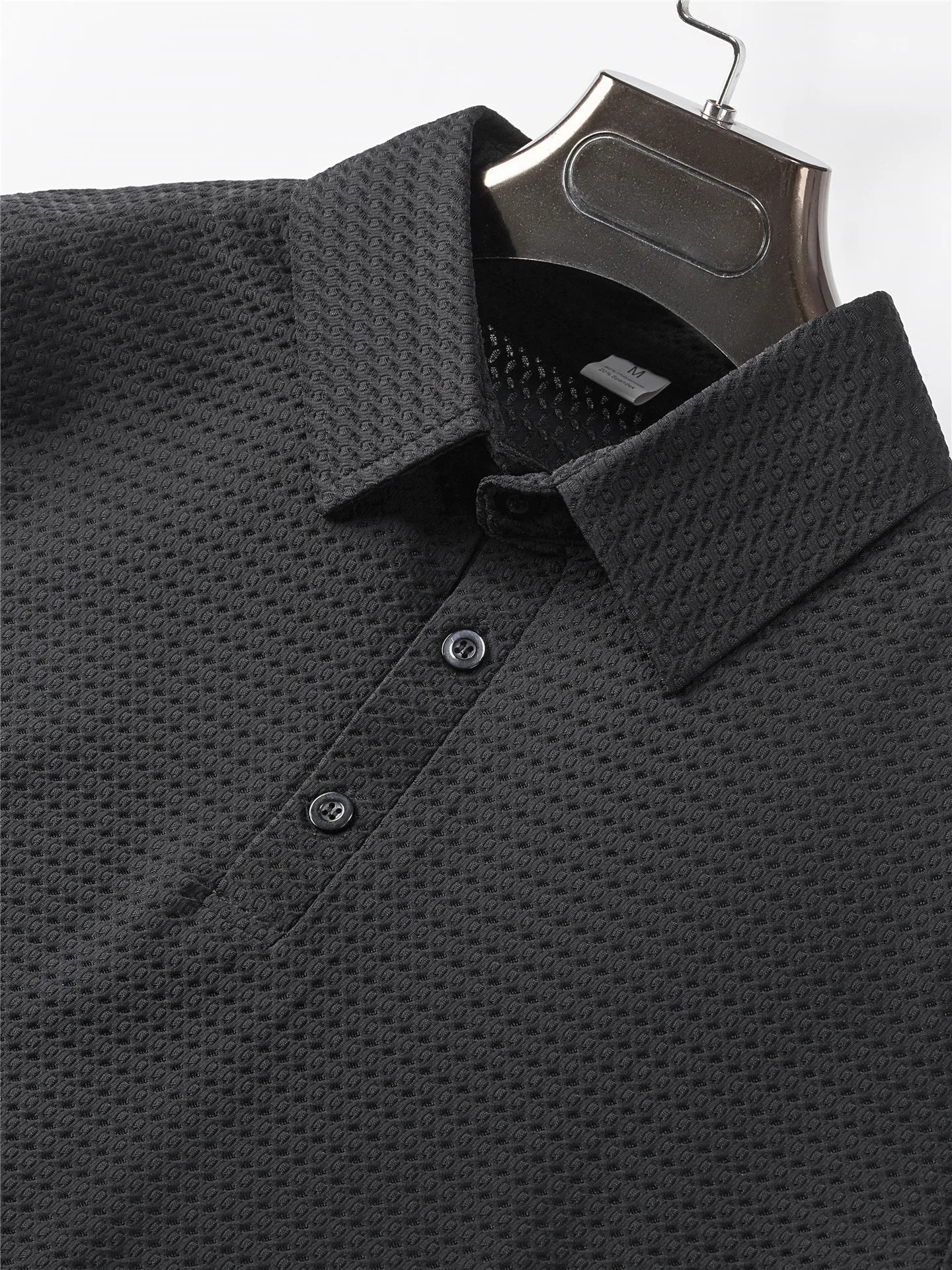 Summer T-shirt net ice silk breathable Short sleeve mens shirt collar solid Polo shirt Half sleeve mens clothing 250526