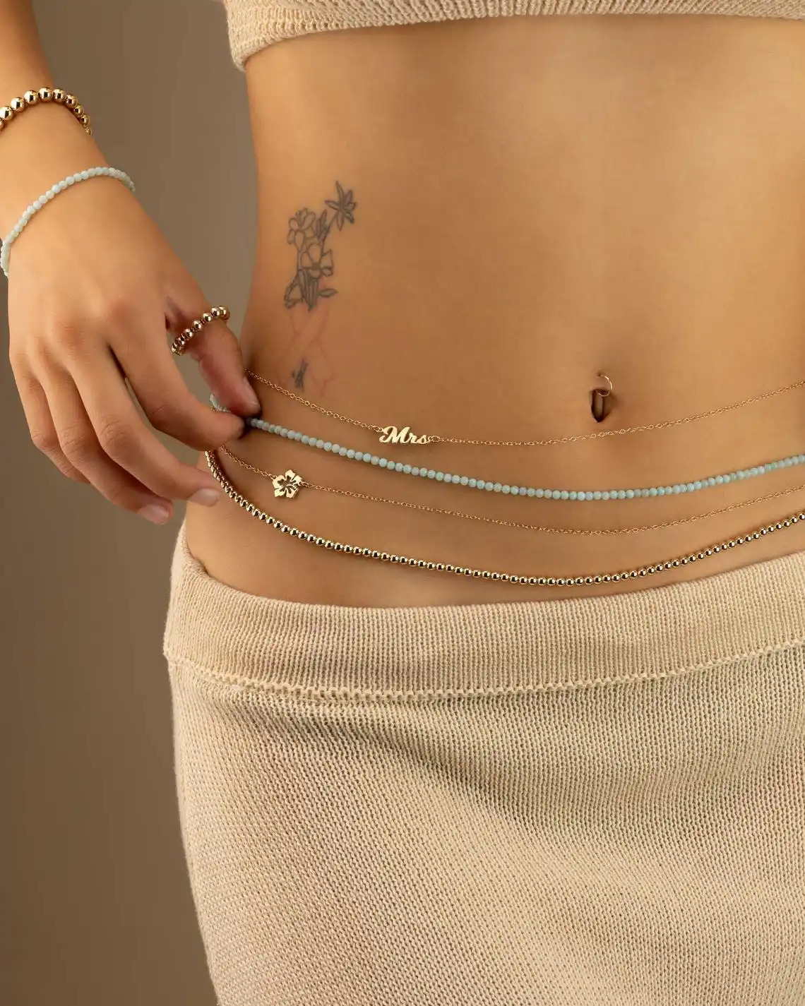 Custom Belly Chain Stainless Steel Gold Waist Chain Bride Wedding Honeymoon Gift Bikini Water Resistant Jewelry Sexy Body Chain 250527