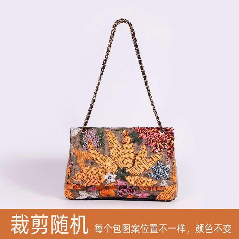 Women's handbag Shoulder bag Summer New Woven Straw High-End Large Capacity Underarm Bag Embroidered Sequin