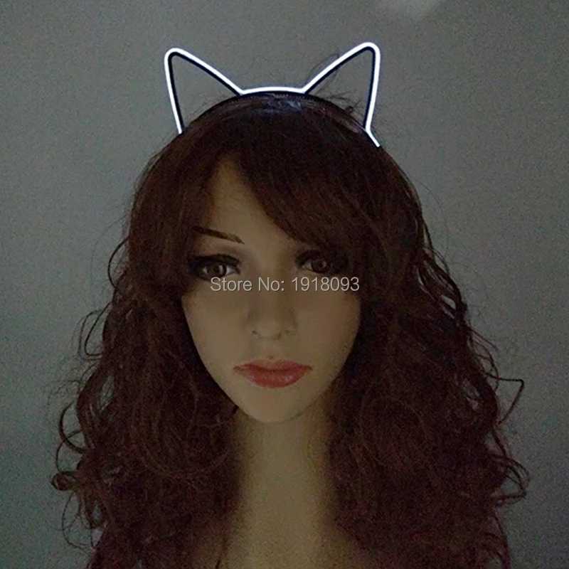 3 Style Unicorn Crown Cat LED Glow Headband Cute EL Neon Light up Headband for Glow Party Supplies Concert Costume Decoration W250528