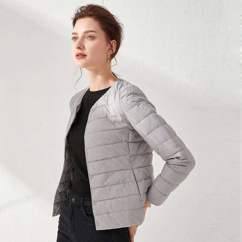 Woman Ultra Light Jacket Portable Parka Matte Fabric Casual Duck Down Coat Warm Liner Lightweight Outwear Good Quality
