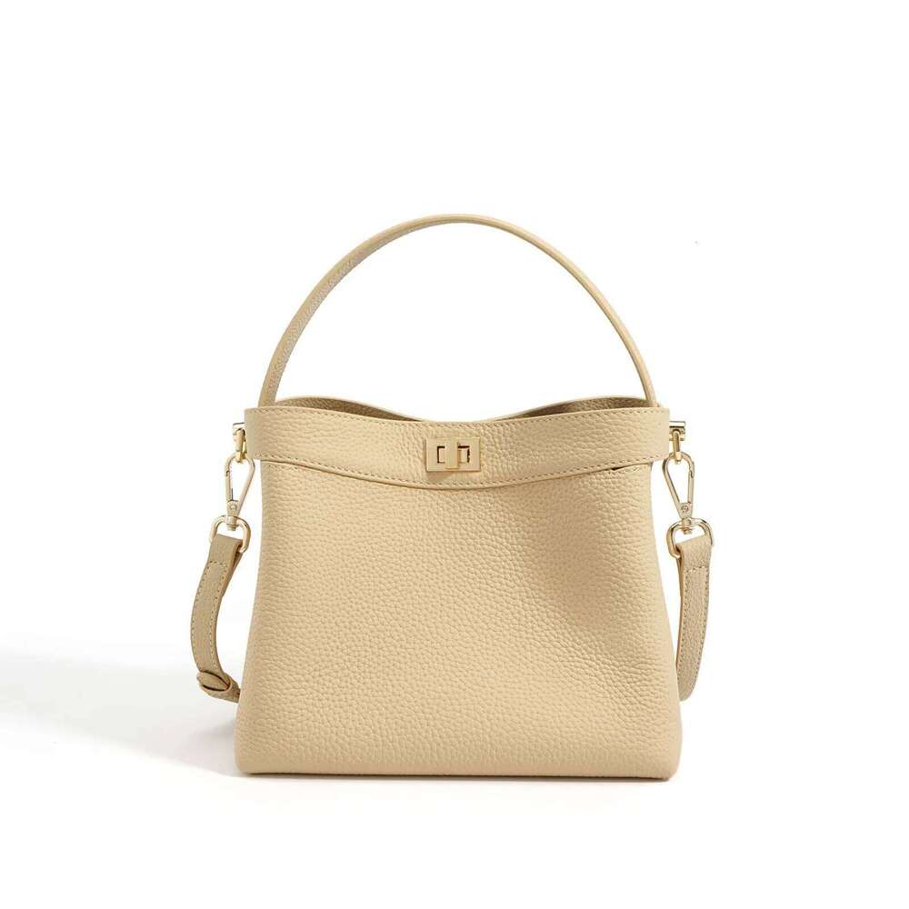 Designer Bag Elegant Ladies Genuine Leather Handbag Design Simple Fashion Bucket High Quality Soft Cowhide Shoulder Bag For Womens