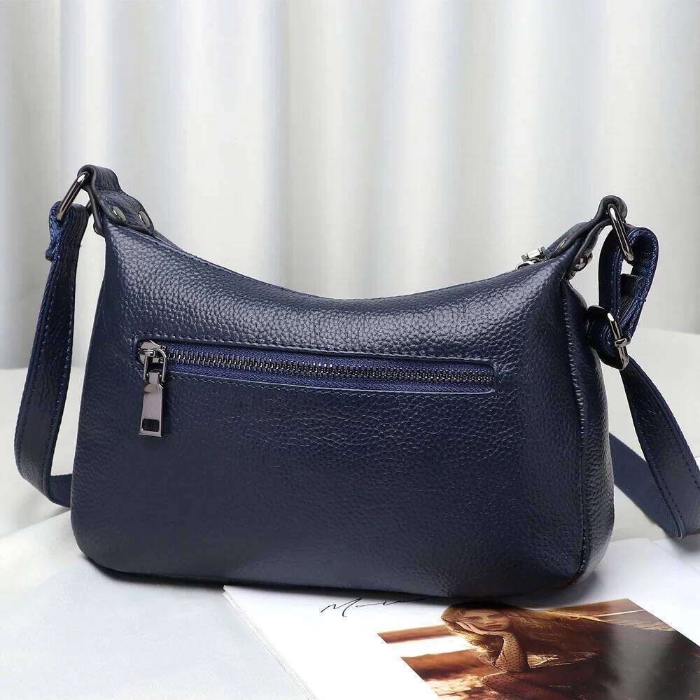 Genuine Leather Women Shoulder Crossbody Bag Large Capacity Soft Cowhide Ladies Multi-Space Bags Female