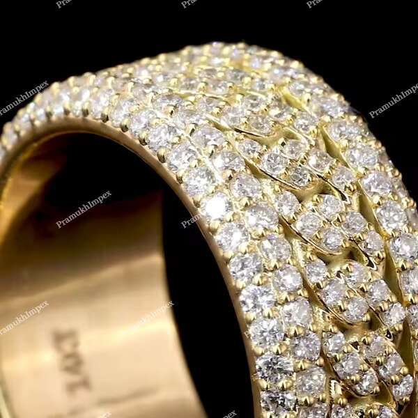 Hip hop Luxury Iced Out 5 Layers Moissanite Rings Diamonds Spinning Band Full Eternity Ring Custom Gold Plated 925 Silver Bands