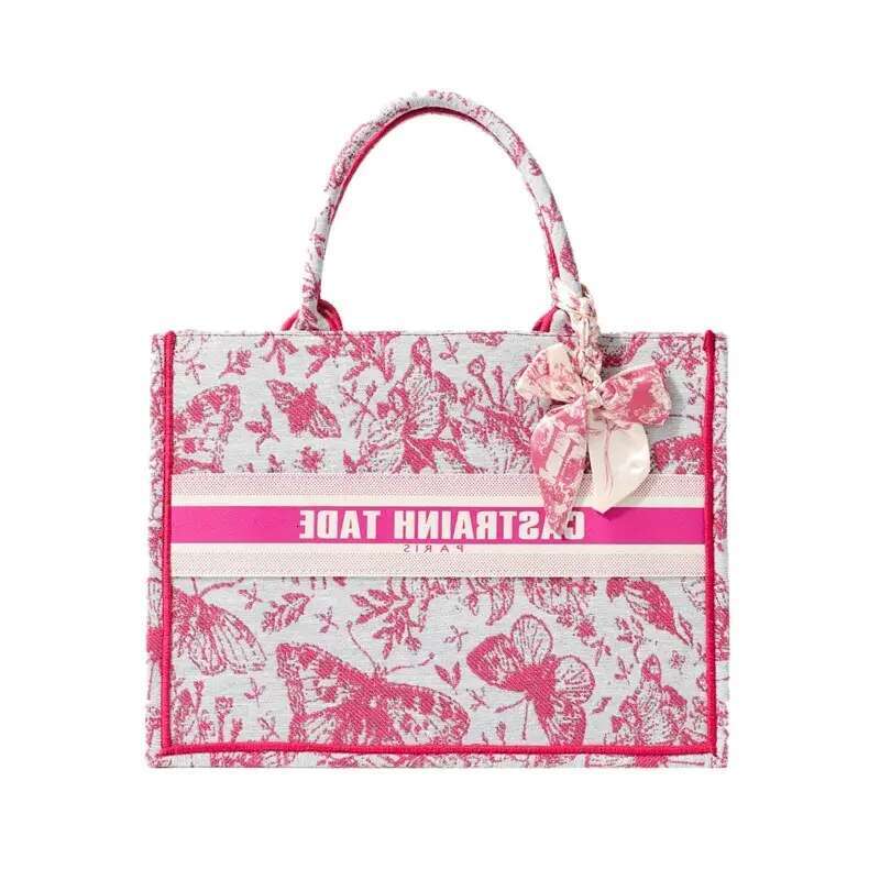 free shipping designer shoulder bags casual handbag fashionable tote for women 2025 new style pink