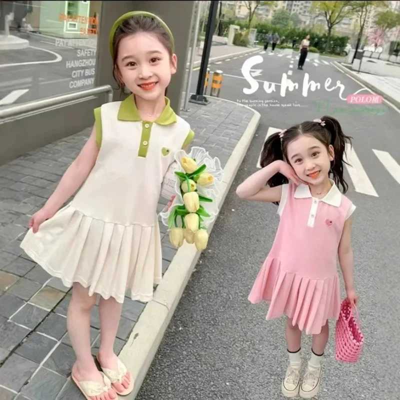 2025 Children Dress Spring Summer Turn-Down Collar Kids Clothes Fashion Toddler Baby Girls Clothing Summer Dress Girl Clothes X250528