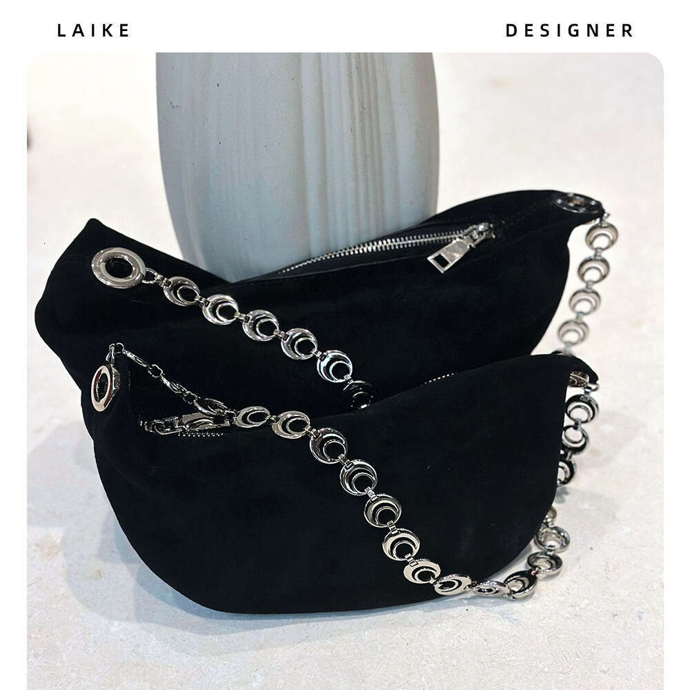 Autumn Winter New High Gloss High-end Exquisite Small Crescent Genuine Leather Matte Shoulder Bag