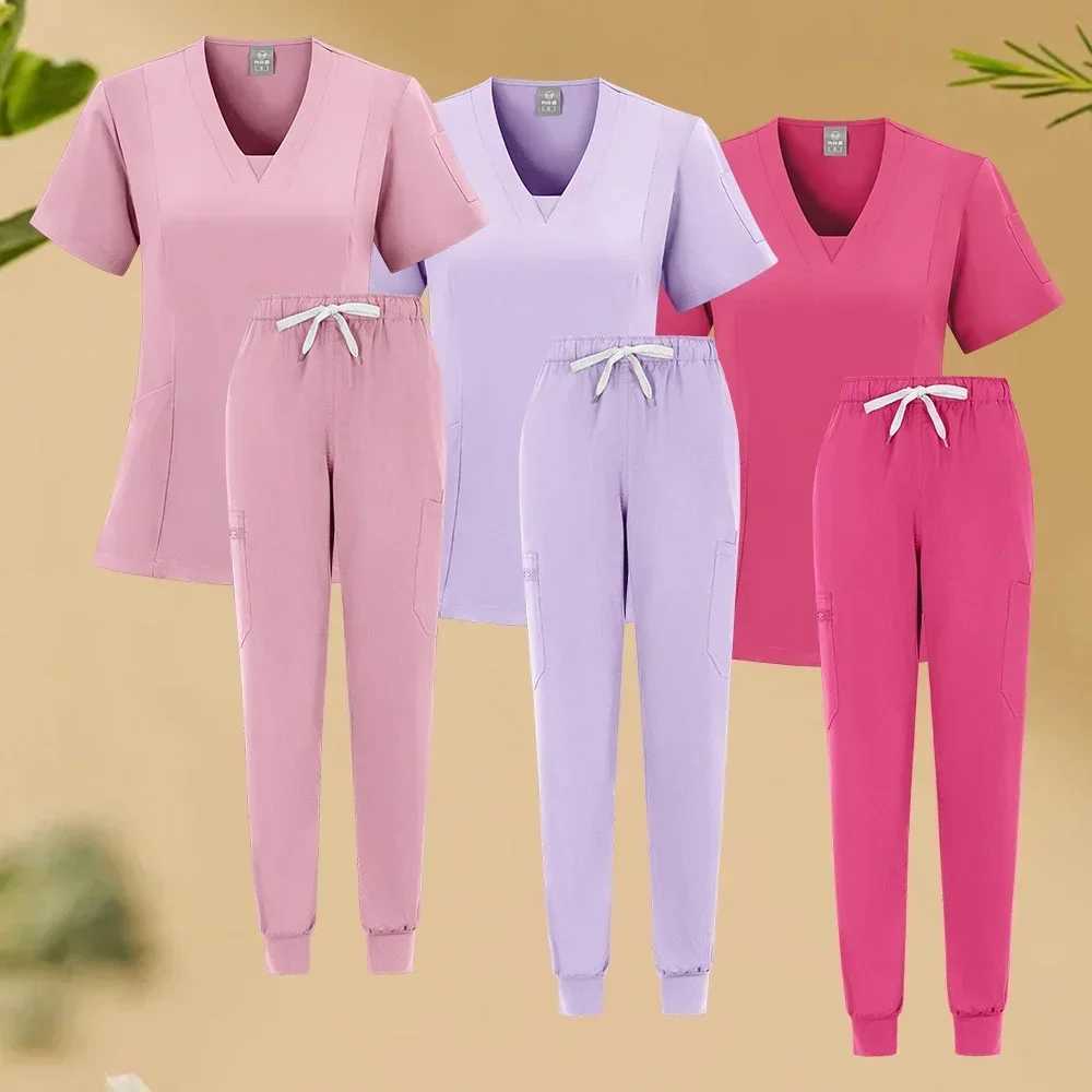 Short-slved Doctor Nurse Accessories Pet Hospital Workwear Medical Uniforms Dental Clinic Pharmacist Uniforms Suits X250528