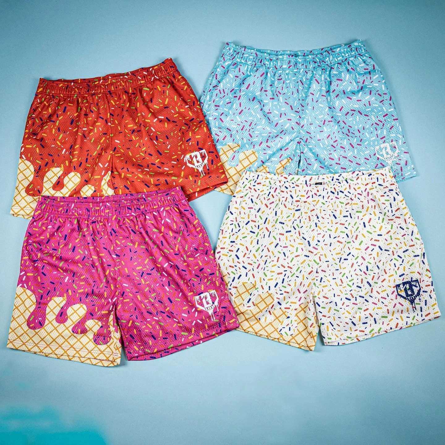 Summer New Mens Ice Cream Quick-Drying Shorts Childrens Fashion Sports Best-Selling Campus Street Shorts Size 90-160 Moto X250528