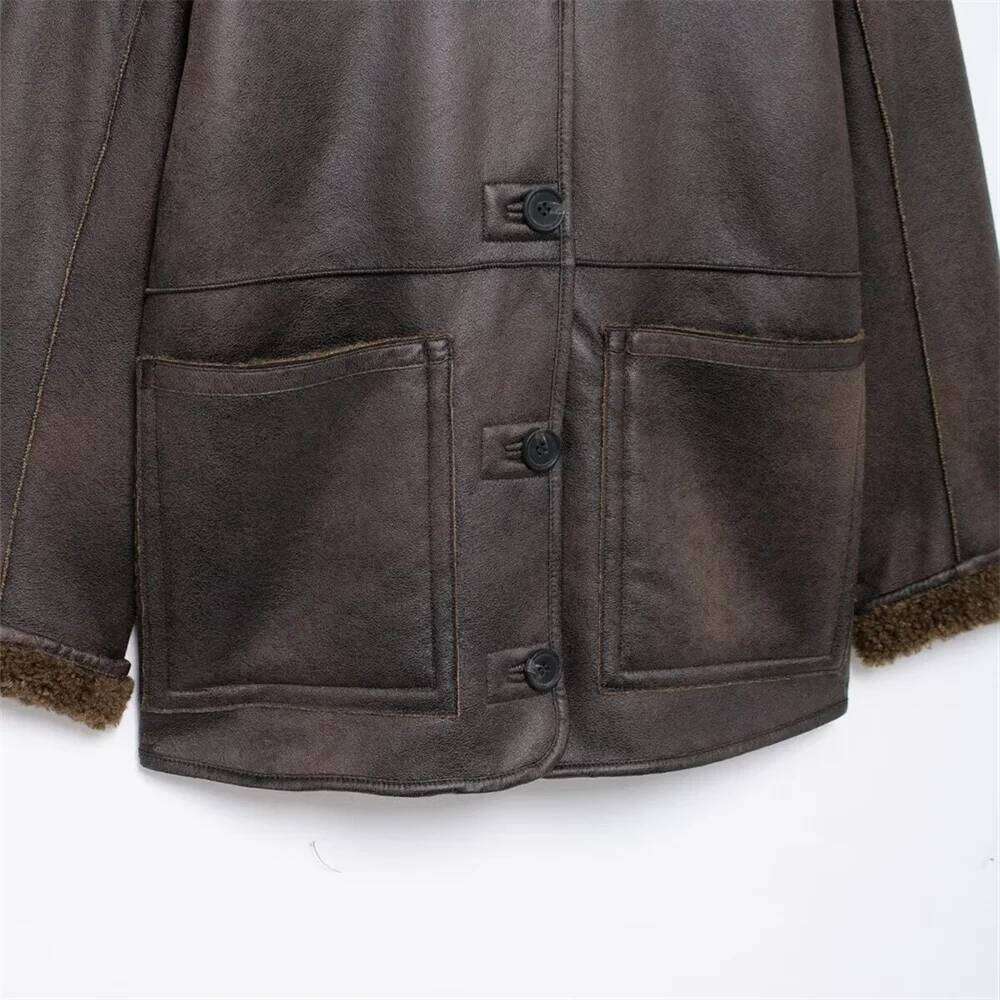 New autumn winter fashion casual women's clothing loose and versatile lapel, double-sided jacket
