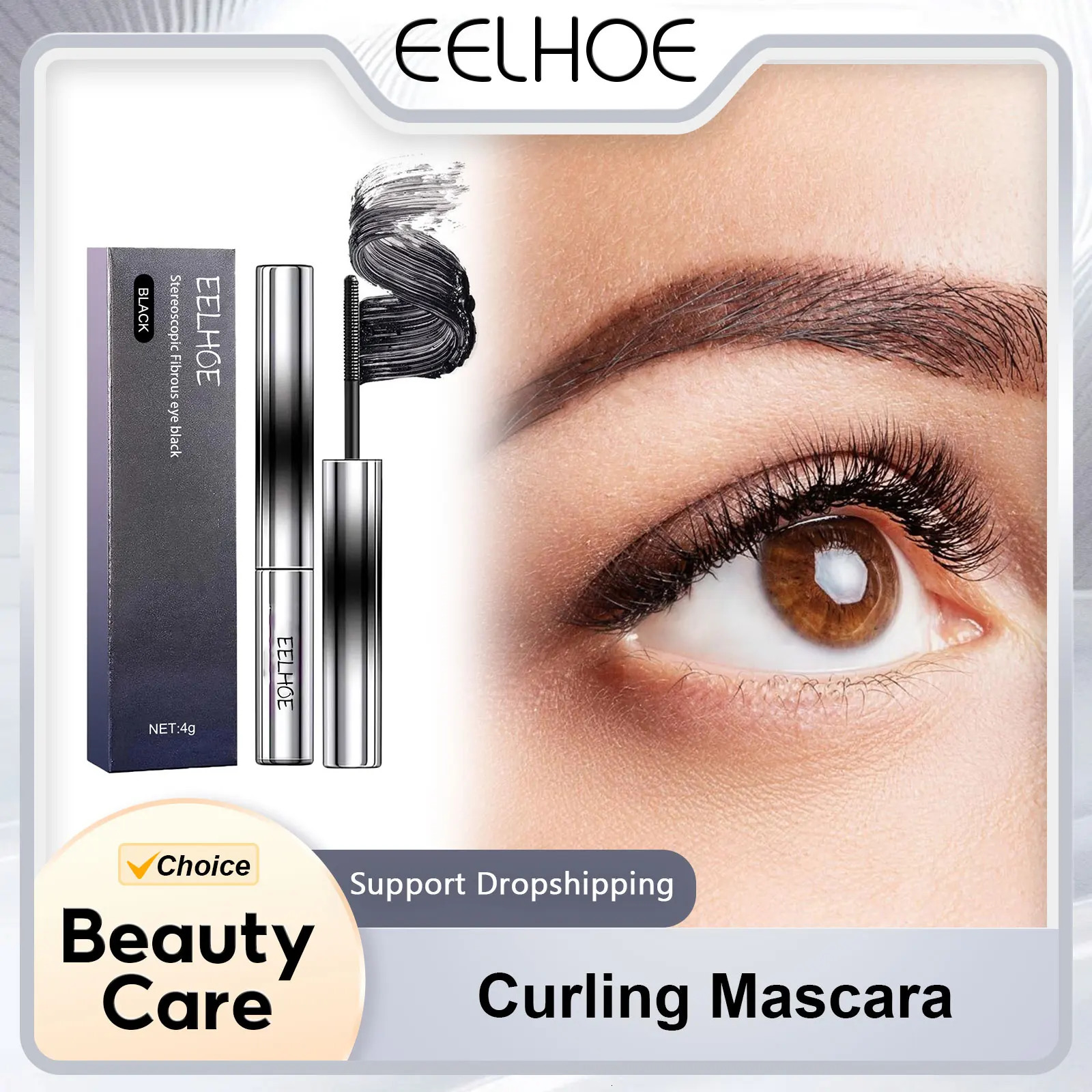 Curling Mascara Lengthening Lasting Styling Eyelash Extension Natural Volume Thickening Lashes Silk Fiber Waterproof Makeup 4g 250523