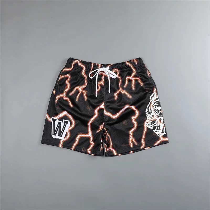 Men Mesh Sports Shorts Summer Basketball Fitness Running Short Pants 3D Printing Lightning Pattern Training Bermuda Man Shorts X250528