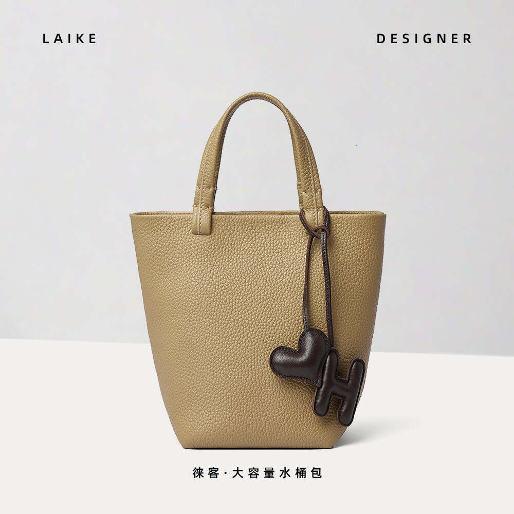 for Women New High-End Simple Handheld Bucket Versatile Genuine Leather Casual Tote Niche Shoulder Bag
