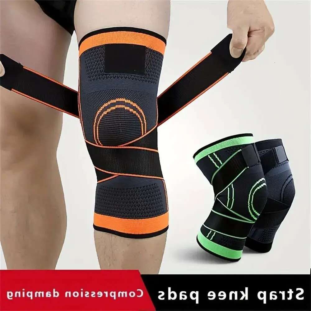1PC Sports Men Pressurized Elastic Knee Pad Support Fiess Gear Basketball Volleyball Brace Tennis Cycg Protector