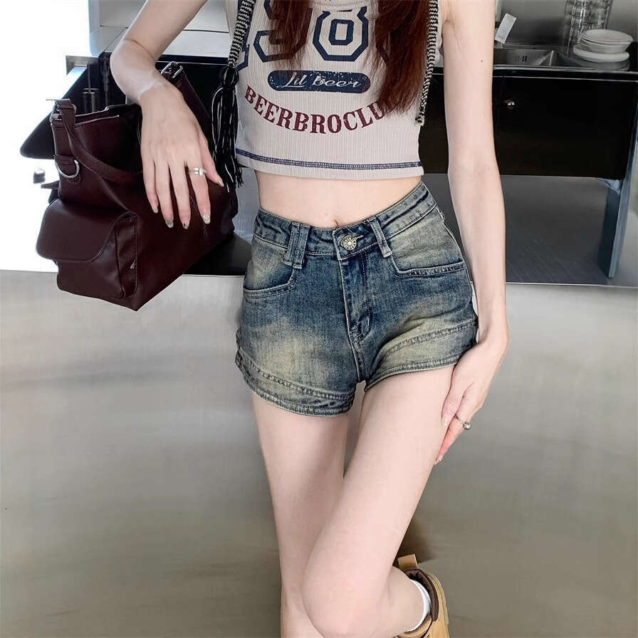 Shorts Women Denim Shorts Vintage Women S Jeans Summer American Style Hot Wide Leg Ultra Shorts High Waist Straight A Line Pants Jean Shorts