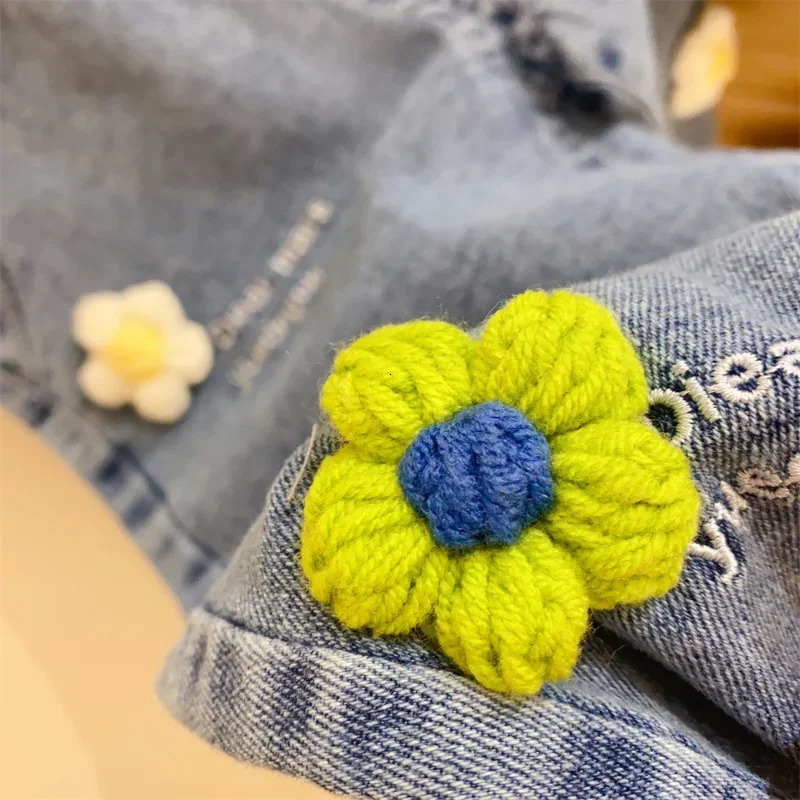 Ambroidered Flower Girl Jeans Baby Boy Kids Pants Daduhey Wide Leg Harem Trousers Clothes Bottoms 250528