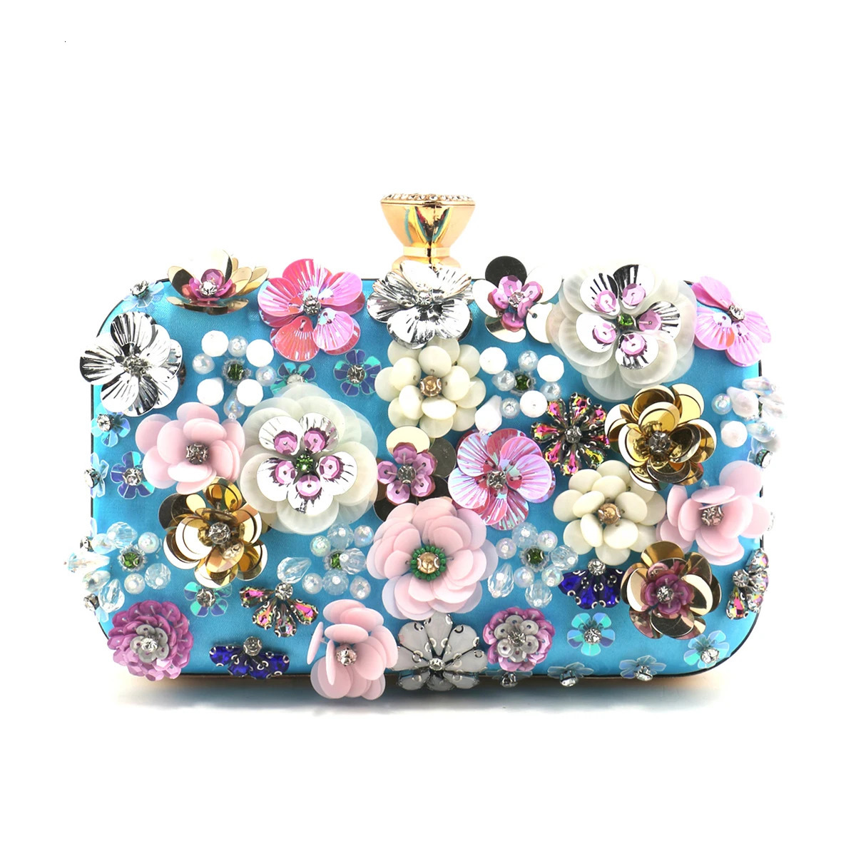 Fashion Women Bags Flower Diamonds Embroidery Small Clutch Lady Handbags Evening Bags Arrival Chain Shoulder Purse 250526