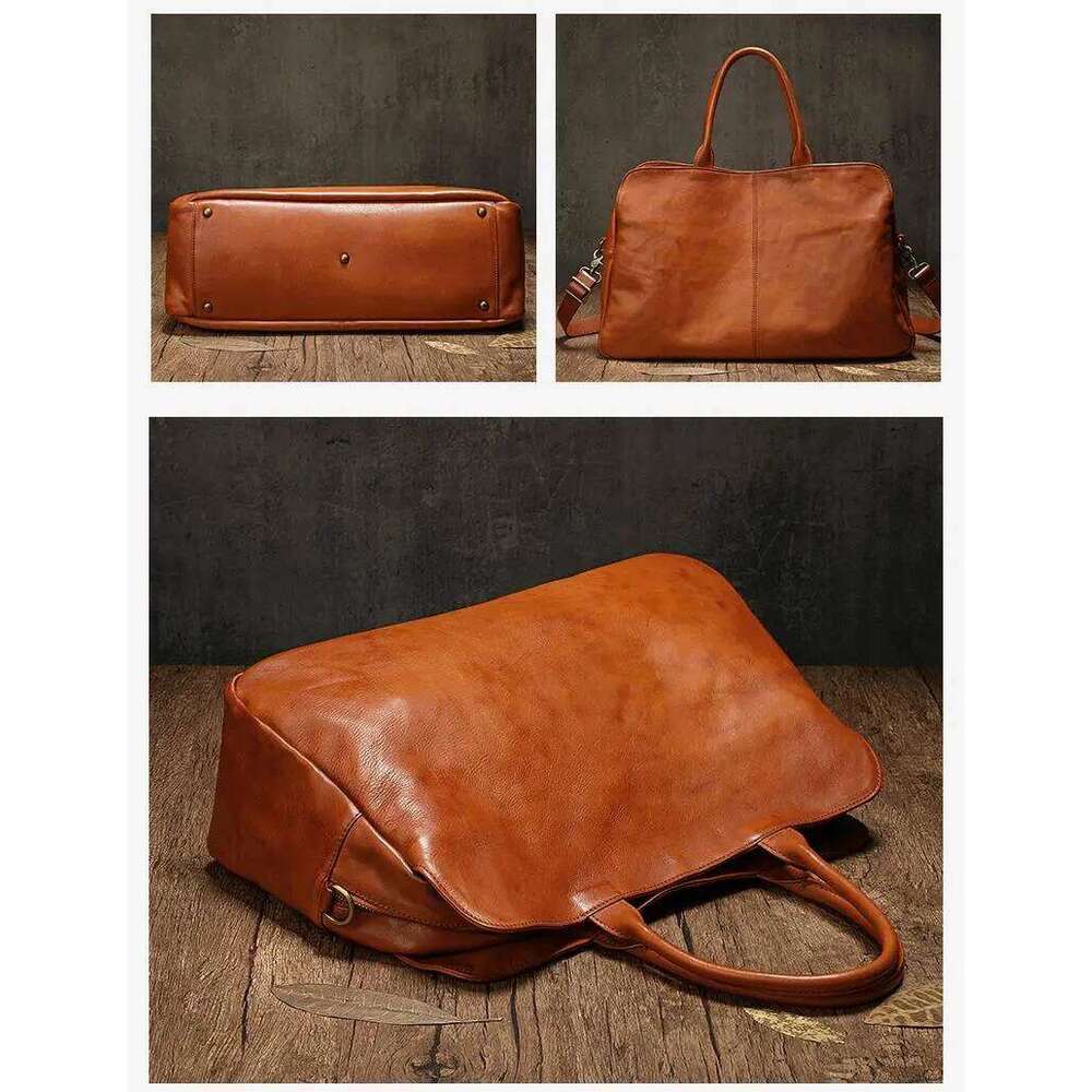 2024 New Genuine Leather Women Cowhide Large Capacity Female Laptop Handbags Travel Bag Business Lage Shoulder Bags Big