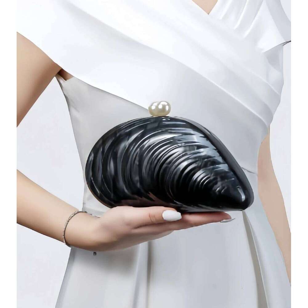2025 Designer New Marble Texture Black Evening Bag Acrylic Clutch Women Wedding, Prom, Party Perfect Gift For Dating