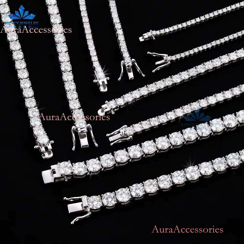 FANCY 9K 14K Gold CVD Vvs Lab-grown Dias Jewelry Tennis Chain Necklace Choker