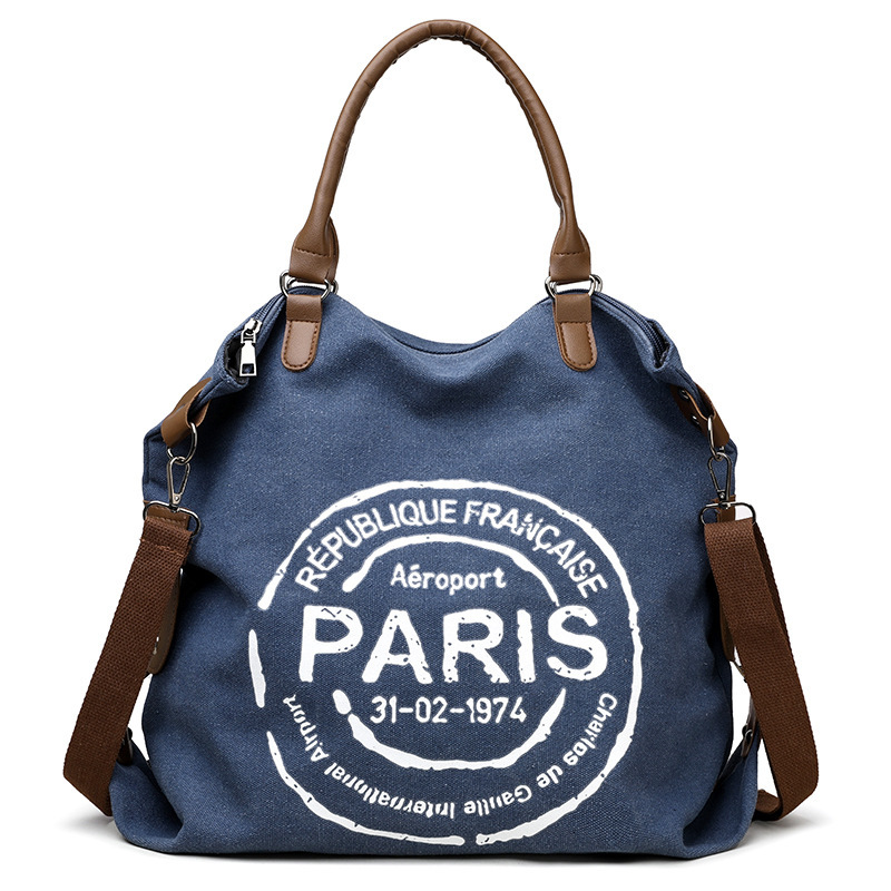 Luxury Brand Designer Bag Cross-Border Student Class Casual Canvas Tote Bag For Women Fashion Letter Tote Bag Large Capacity Commuter Crossbody Bag