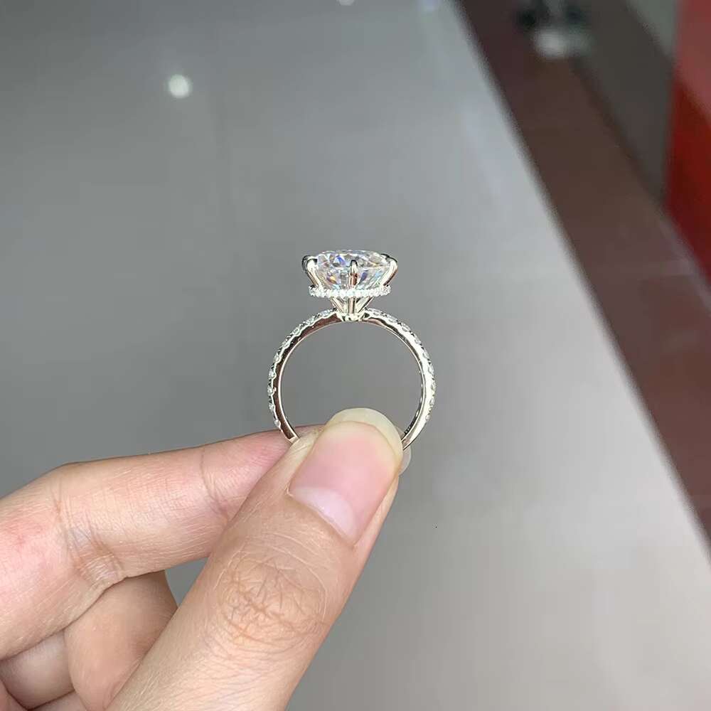 5ct Gold Ring D Color 10K Diamond Lab Moissnaite Rings Real Gold Engagement Band Eternity Ring