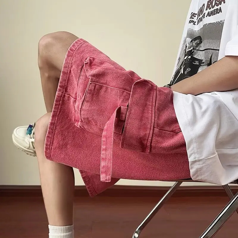 Y2K Oversized Short Hip Hop Harajuku Streetwear Korean Style Shorts Baggy Wide Leg Short Pants Male Clothes 250527