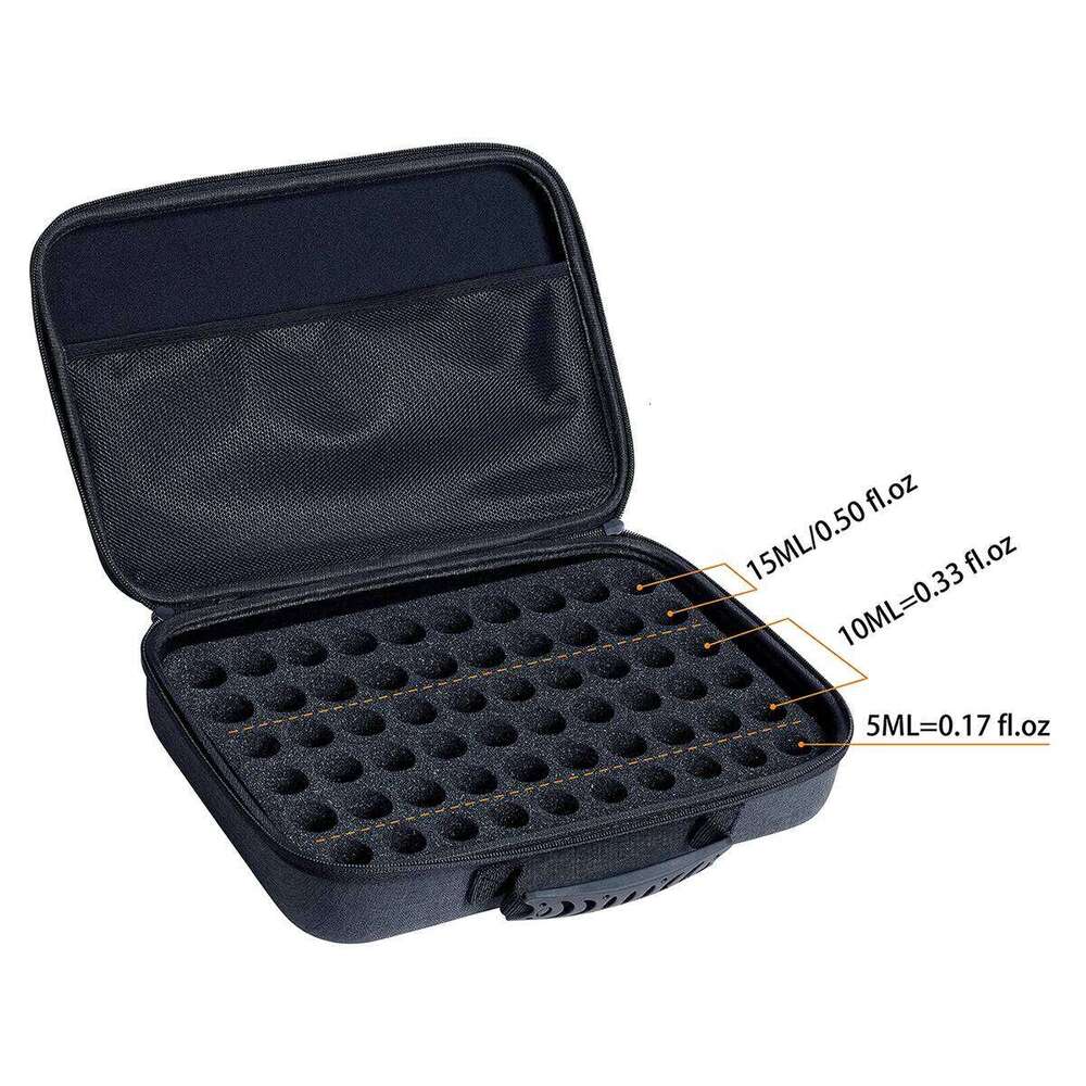 60 Slots box oil portable - with detachable sponge cosmetic storage bag travel essential