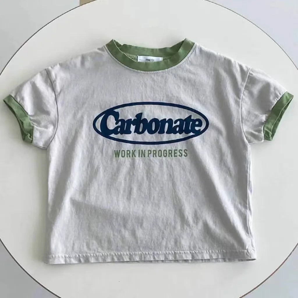 Fashion Letter Print Baby Short Sleeve T Shirts Infant Casual Tops Children Loose Tee Toddler Boy Girl Summer Shirt 250528
